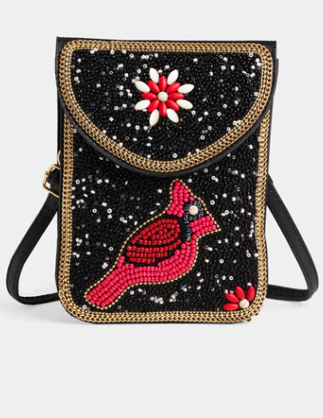 Holiday Artisan Beaded Crossbody Bag