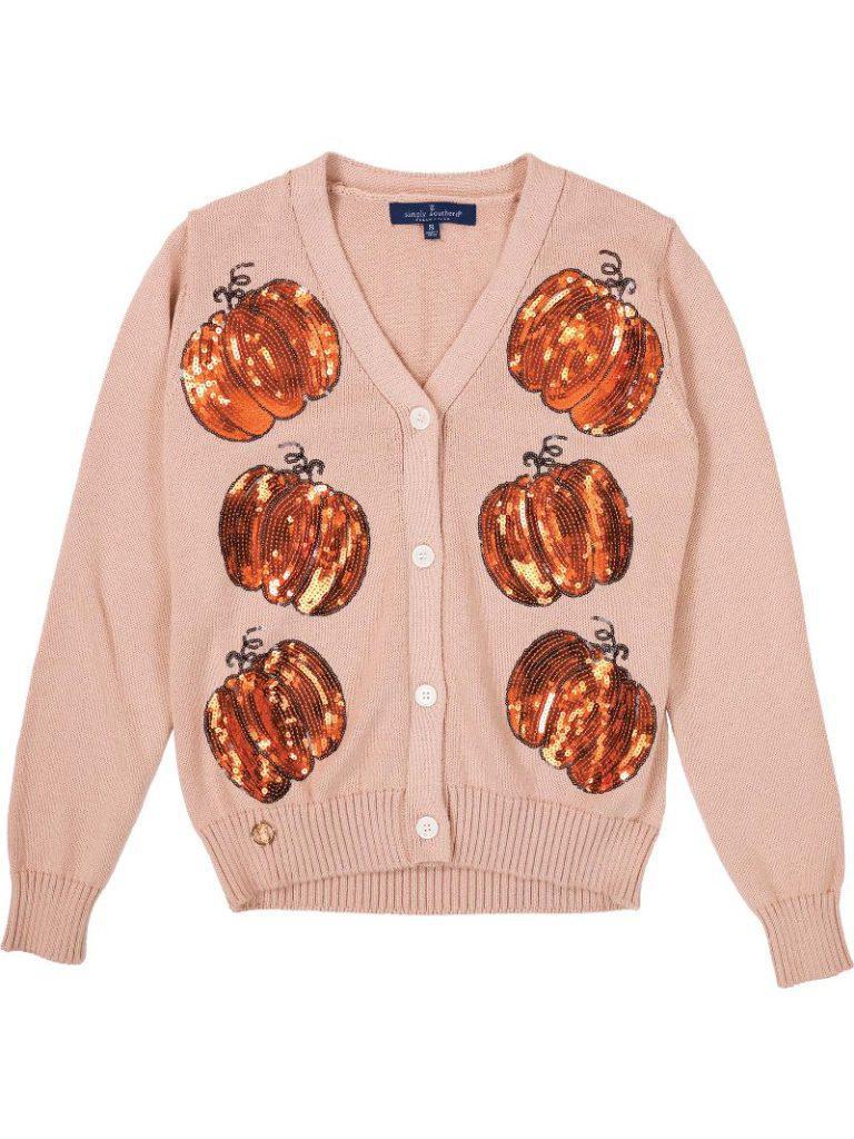 Women's Sequin Pumpkin Cardigan