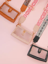 Clear Leather Shoulder Strap Bag