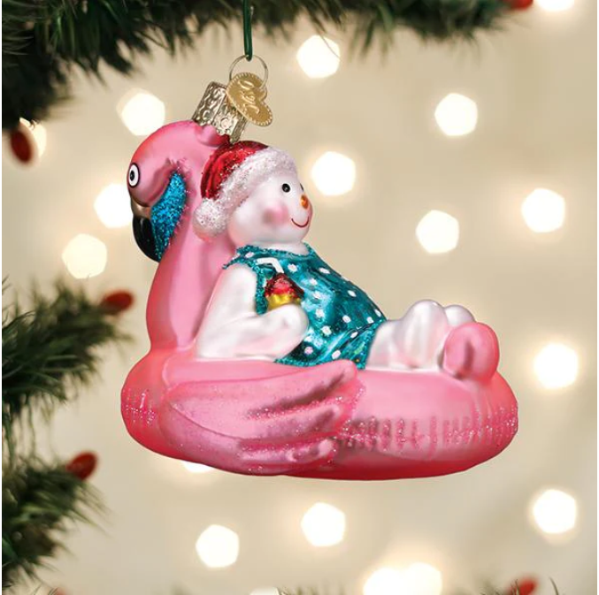 Pool Float Snowman Ornament